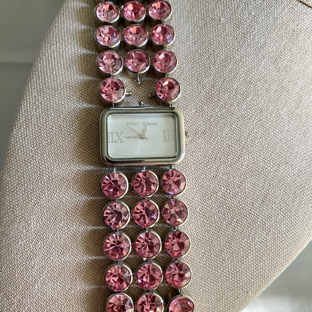 Vintage Betsey Johnson Rhinestone Watch AS IS